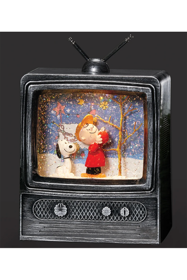 RM Lighted Peanuts Snoopy & Charlie Brown by a Tree Swirl TV