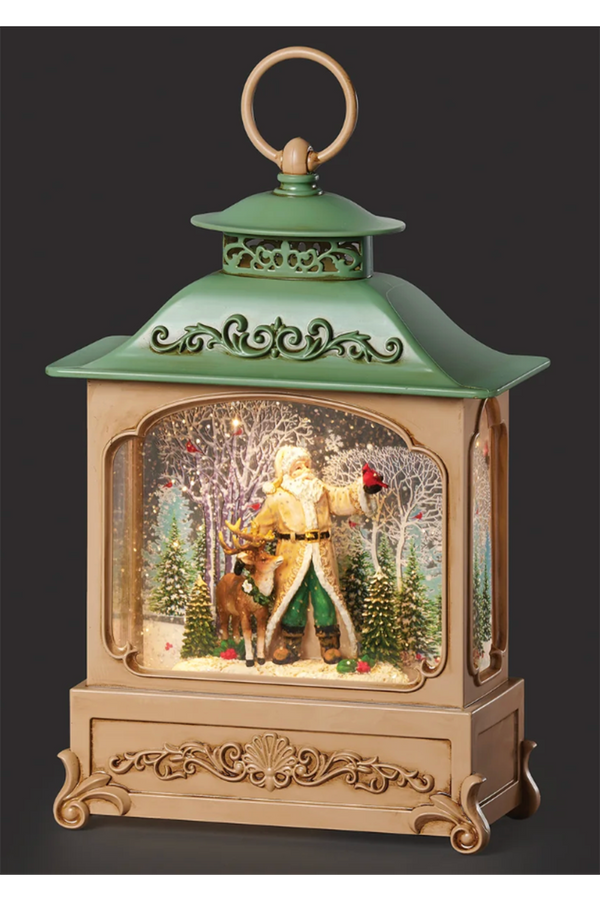 RM Lighted Lantern with Santa & Reindeer