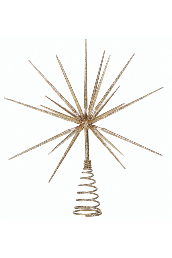 RM Burst Treetopper with Spikes on Spring - Gold