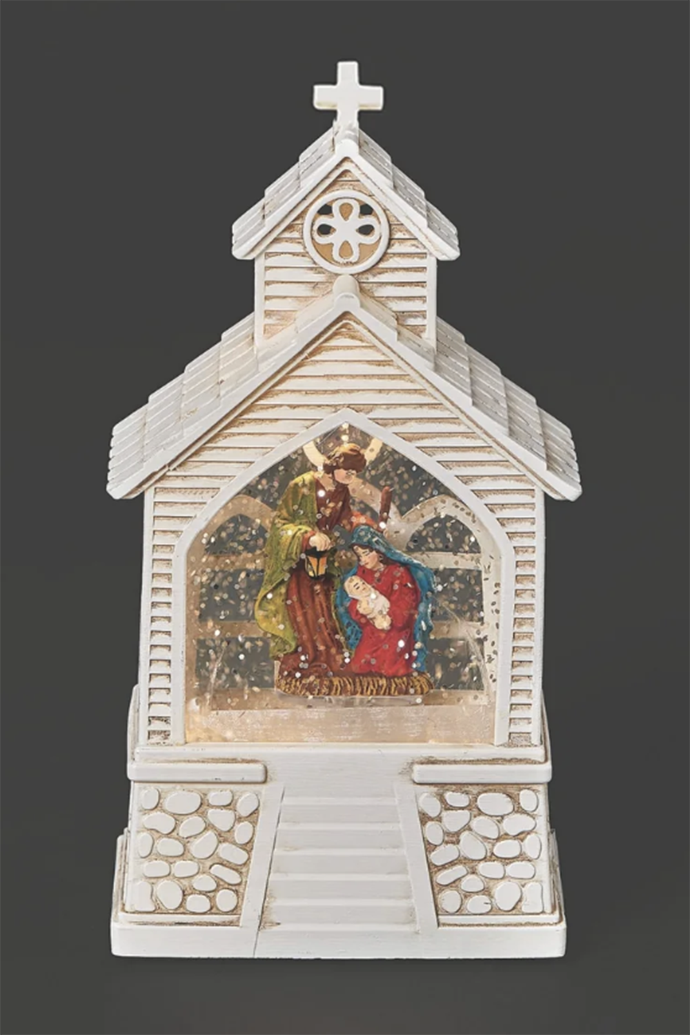 RM Lighted Mini Church with Holy Family