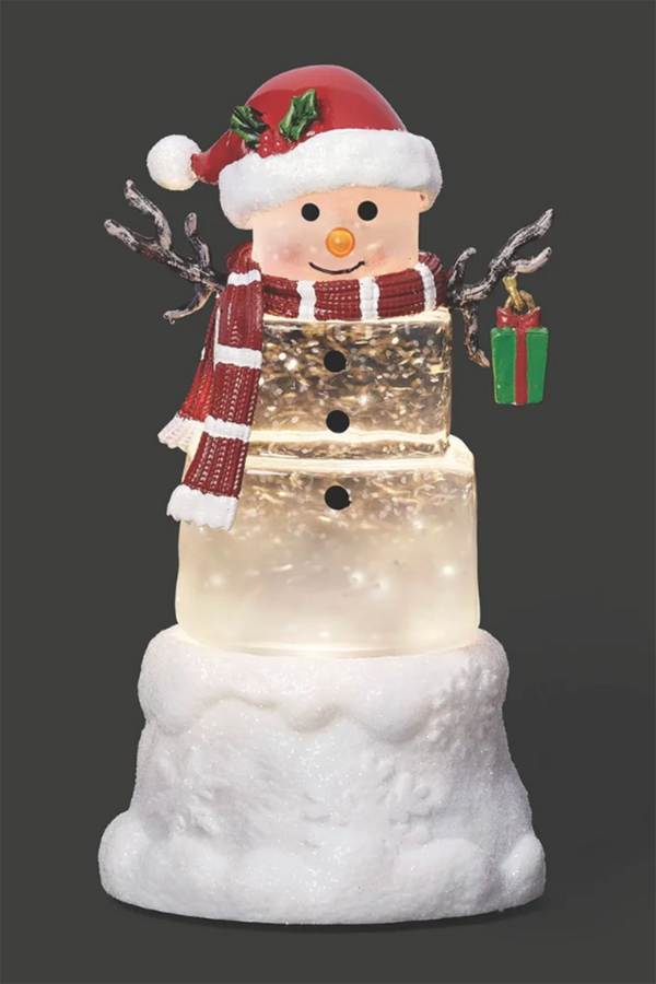 RM Lighted Mini Snowman with Present