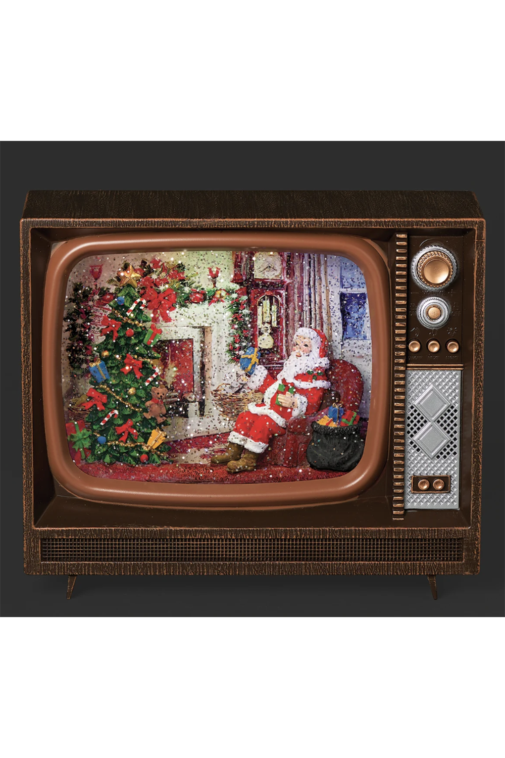 RM Lighted Musical Santa's Fireside Christmas Vintage TV