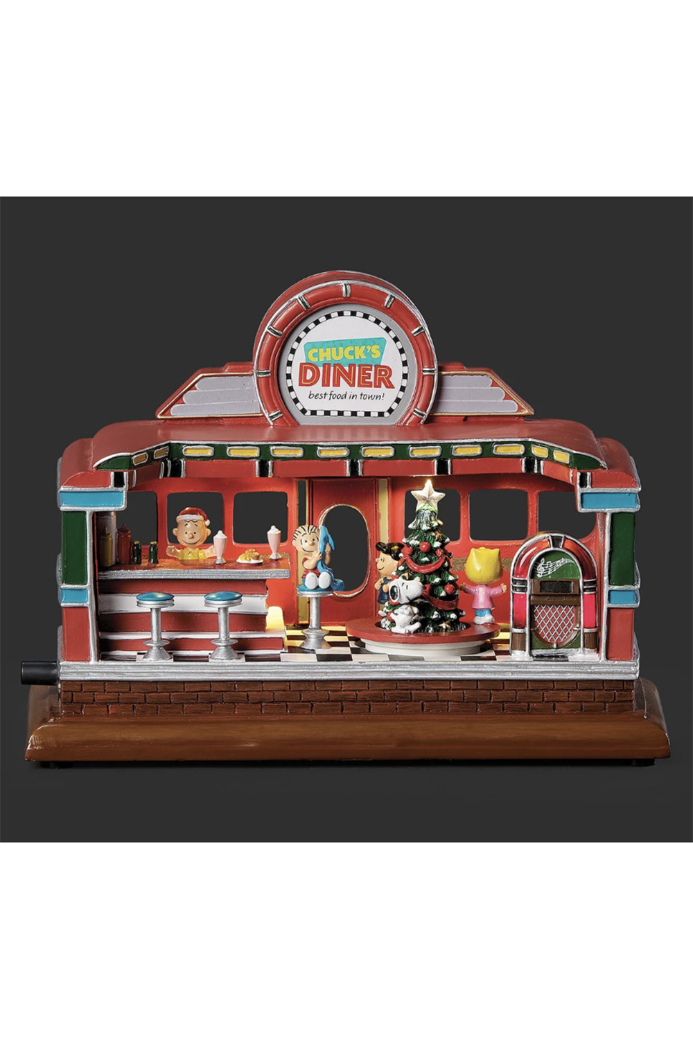RM Peanuts Christmas Diner Lighted Musical Rotating Display