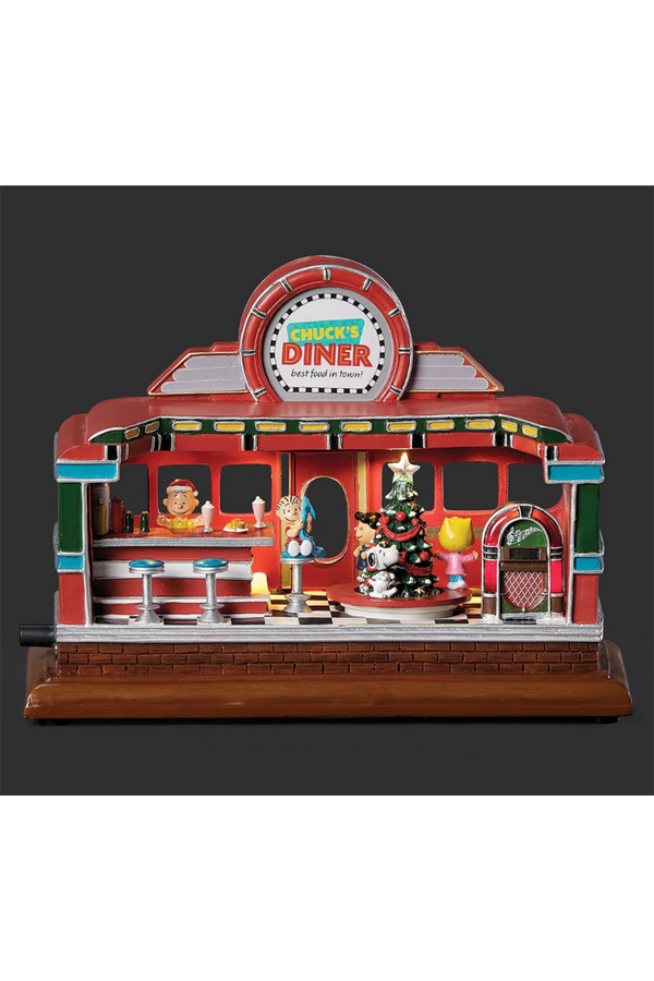 RM Peanuts Christmas Diner Lighted Musical Rotating Display