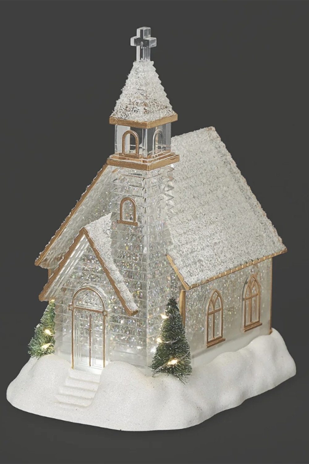 RM Lighted Swirl Church with Trees