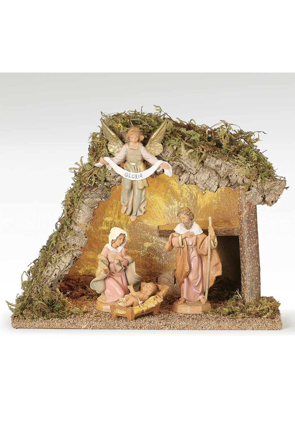 RM Fontanini 4-PC Lighted Nativity Set with Italian Stable