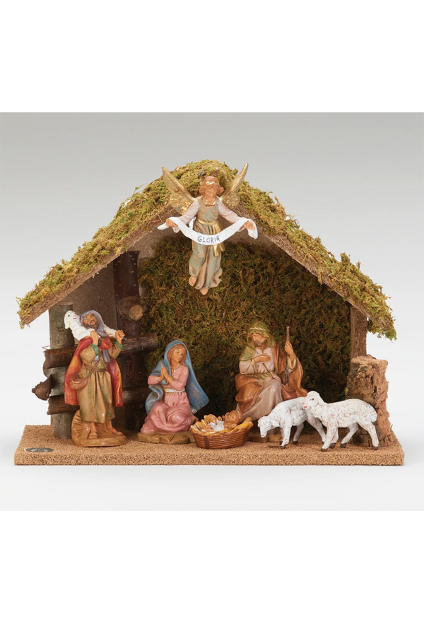 RM Fontanini 7-PC Nativity Set with Traditional Italian Stable