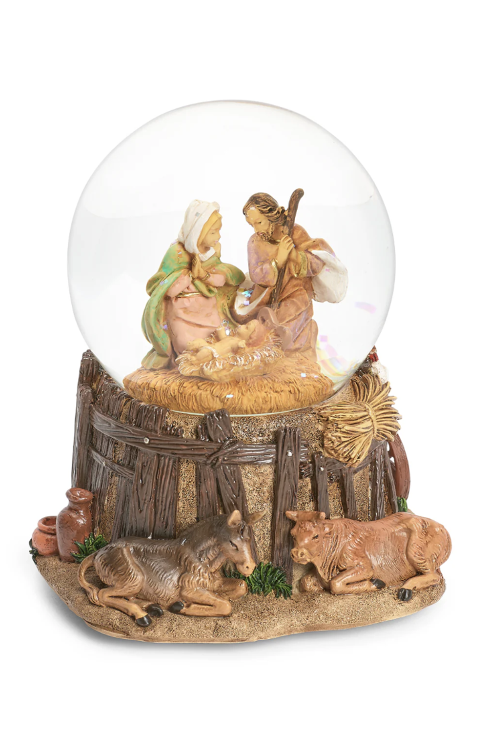 RM Fontanini Holy Family Stable Musical Glitterdome