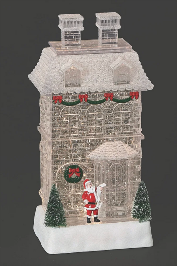 RM Lighted Two-Story House with Santa Checking List
