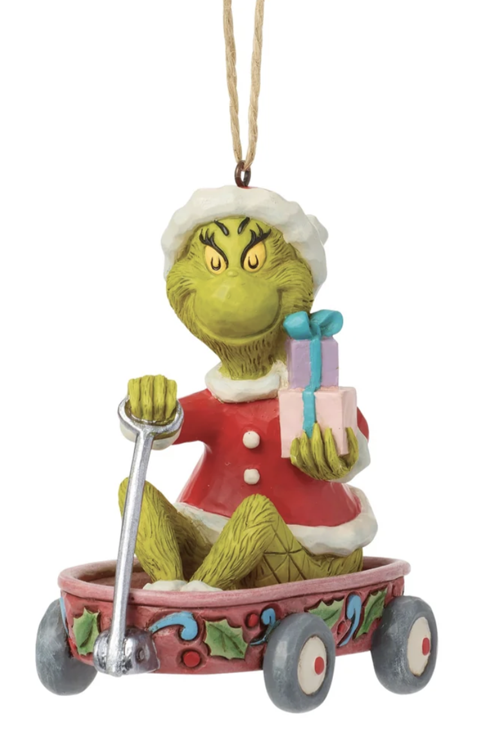 Funky Ornament - Grinch in Wagon
