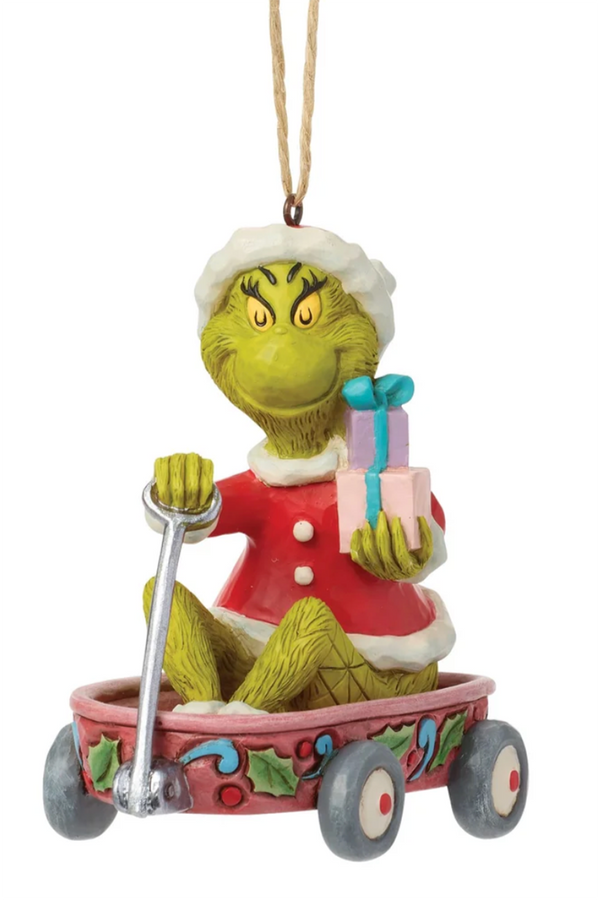 Funky Ornament - Grinch in Wagon