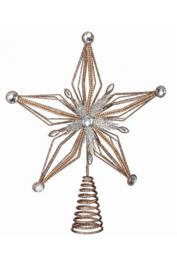 Glitter Jeweled Star Tree Topper