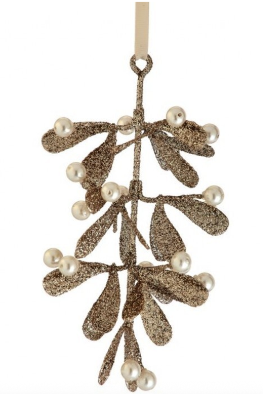 Funky Ornament - Glitter Pearl Mistletoe