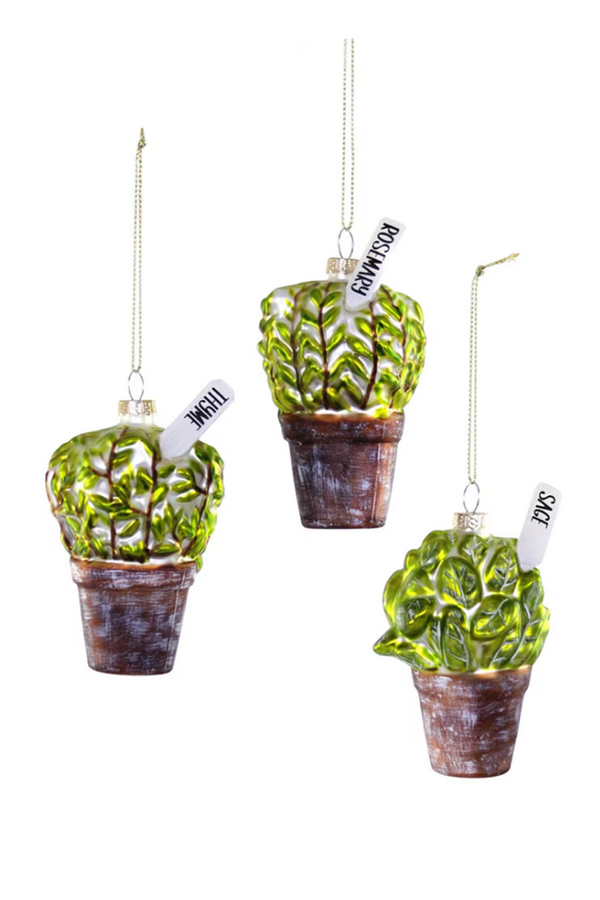 Glass Ornament - Potted Herb