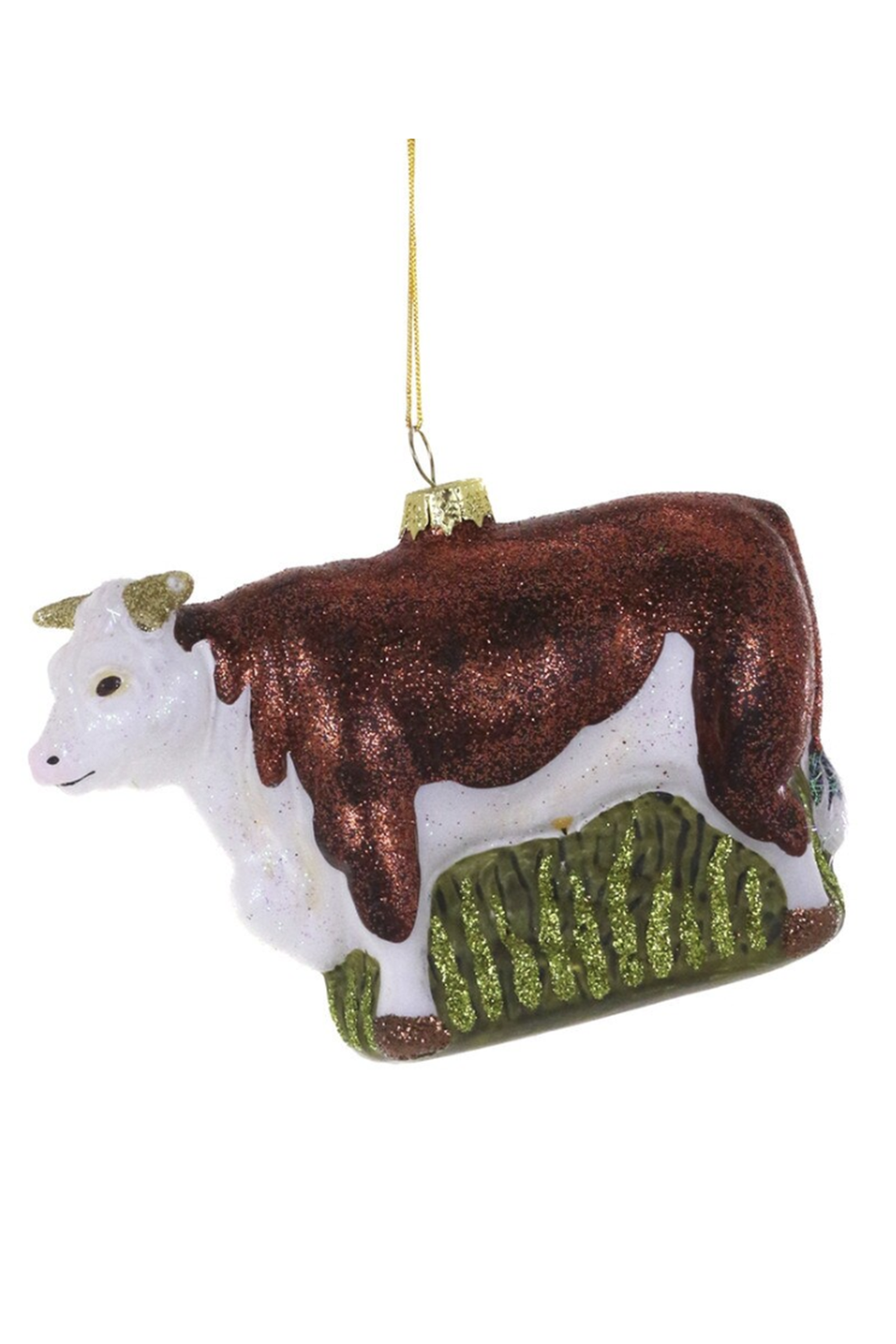 Glass Ornament - Folk Art Bull