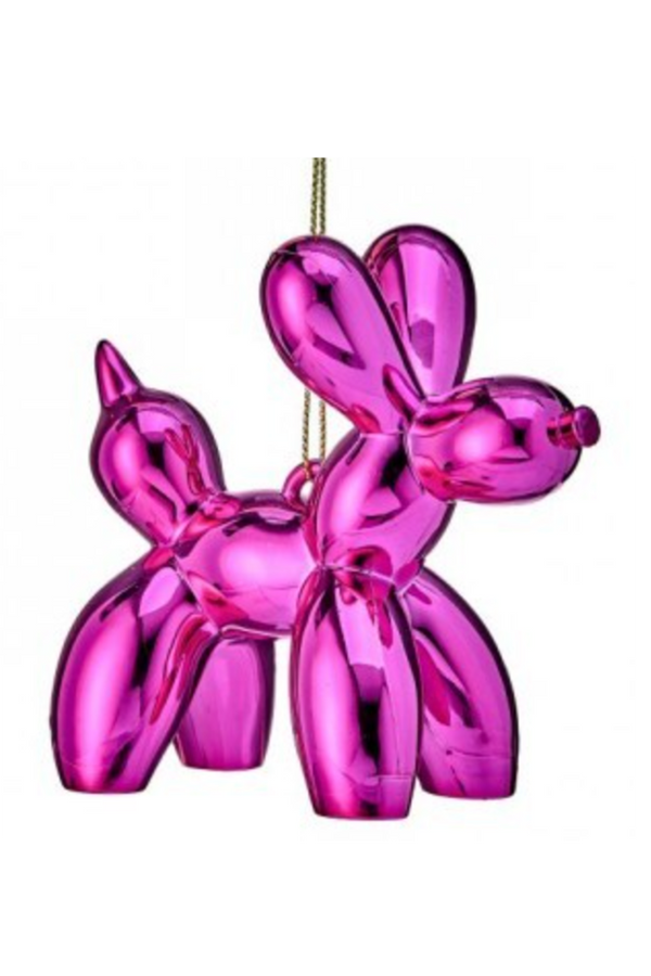 Funky Ornament - Shiny Balloon Dog Hot Pink
