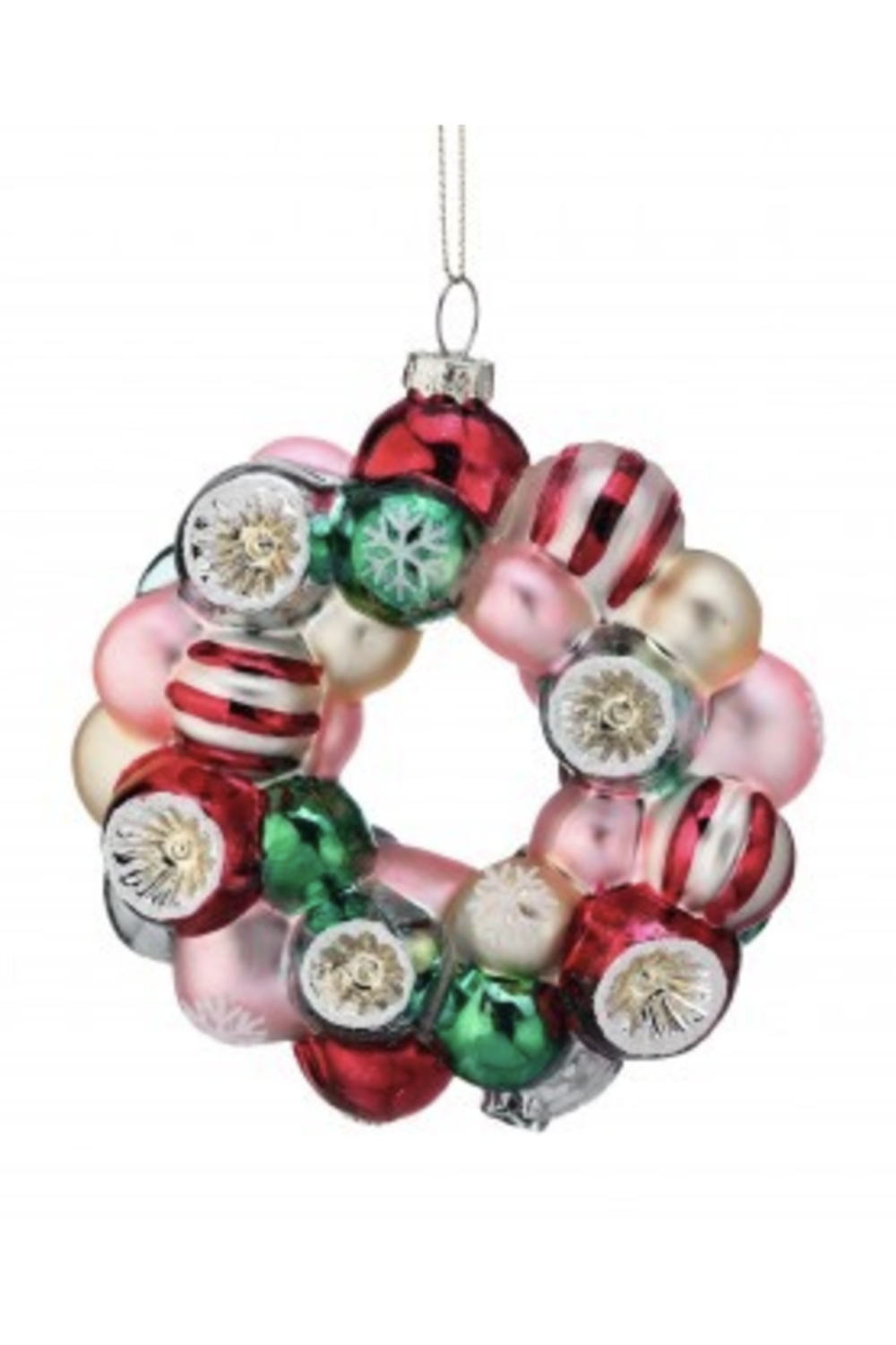 Glass Ornament - Candy Wreath