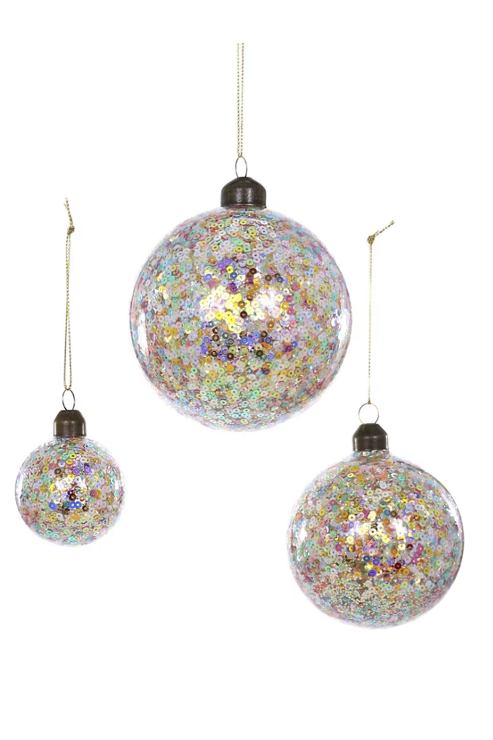 Glass Ornament - Set of 3 Bauble Confetti