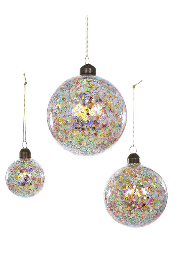 Glass Ornament - Set of 3 Bauble Confetti