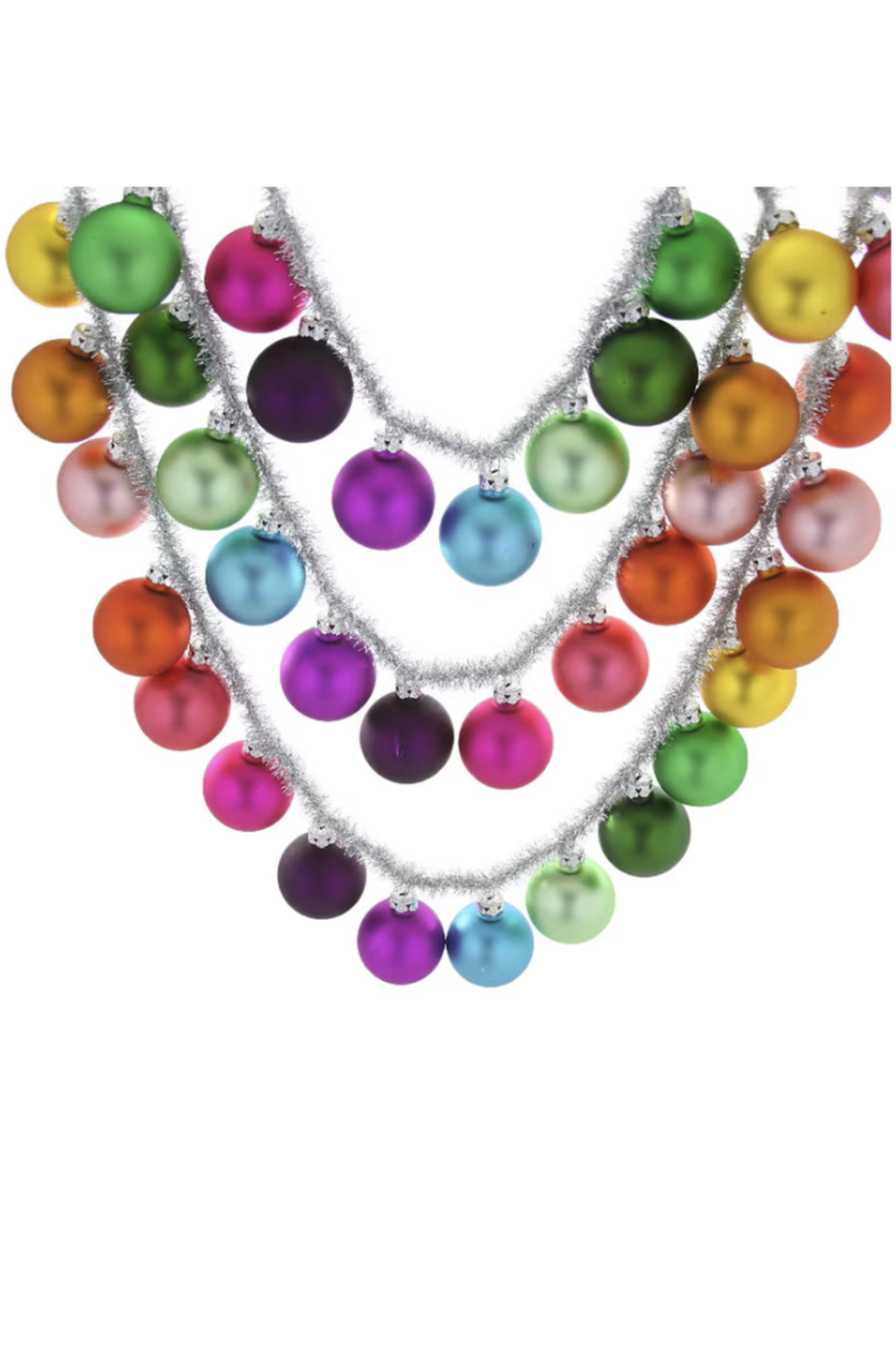 CDY Silver Glass Garland Large Ball