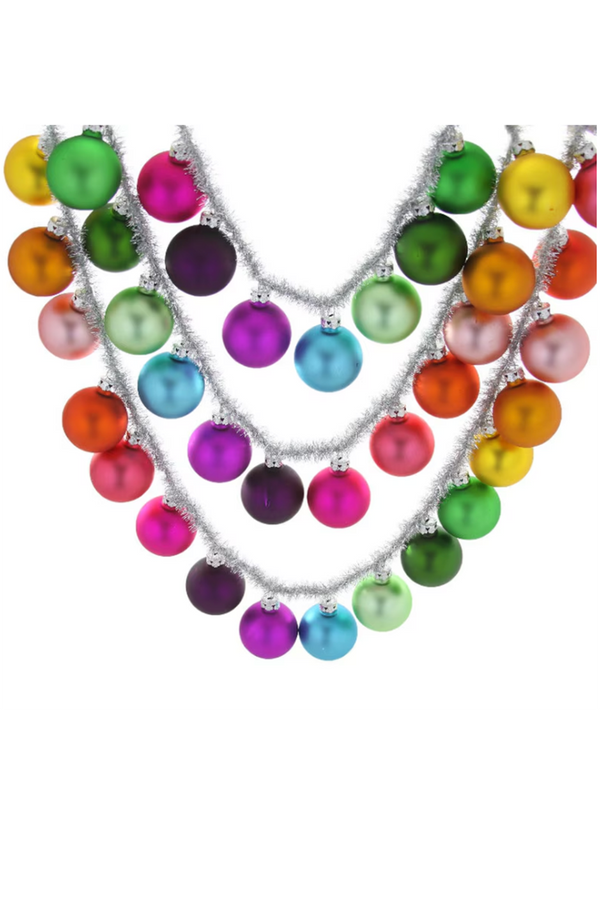 CDY Silver Glass Garland Large Ball