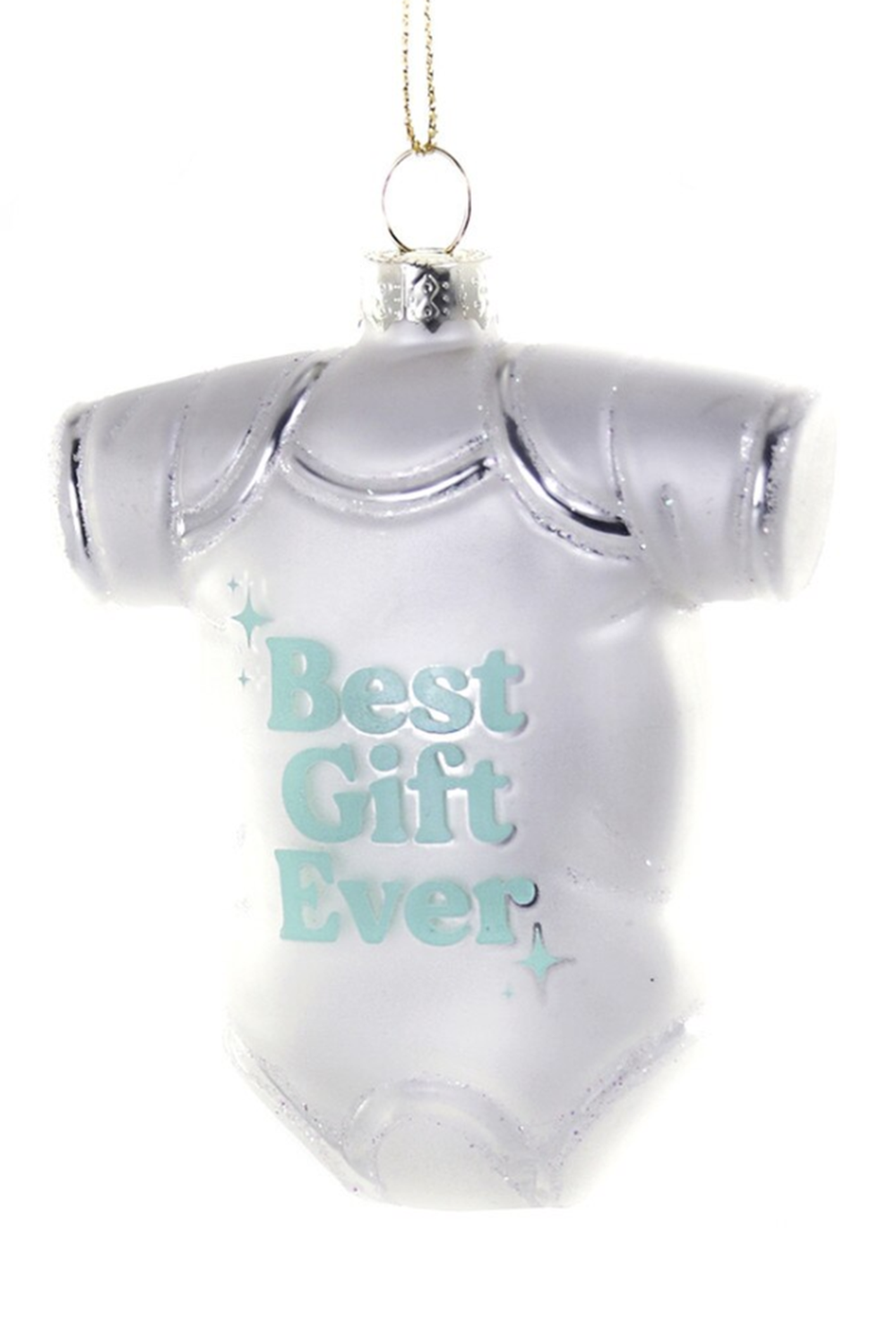 Glass Ornament - Best Gift Ever Onesie White