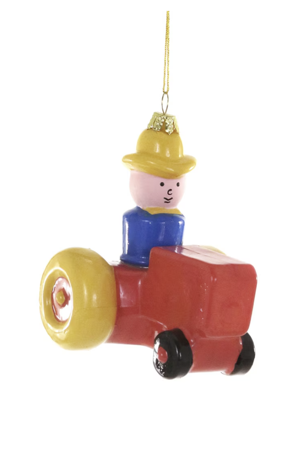 Glass Ornament - Vintage Tiny People Farmer