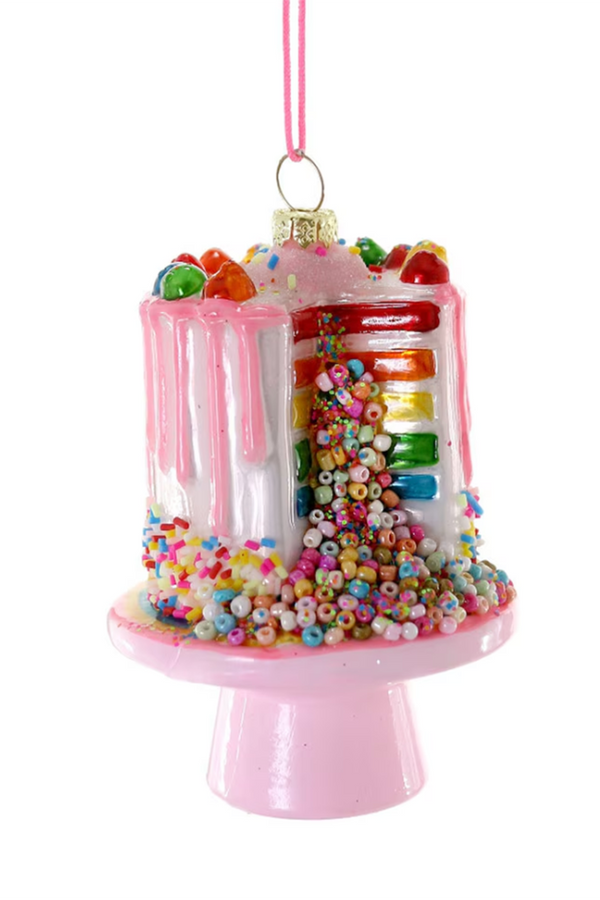 Glass Ornament - Confetti Cake Cut