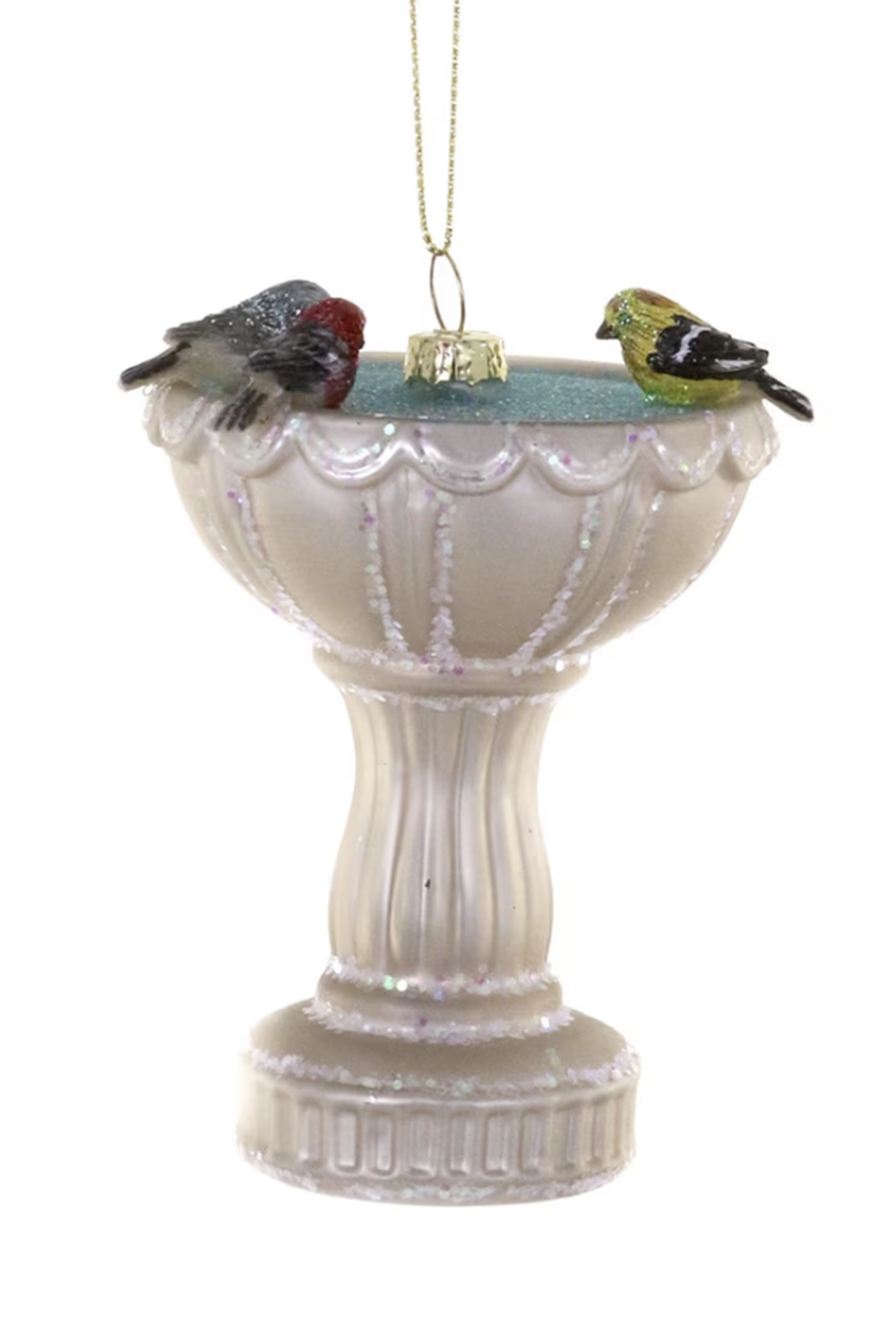 Glass Ornament - Bird Bath Friends