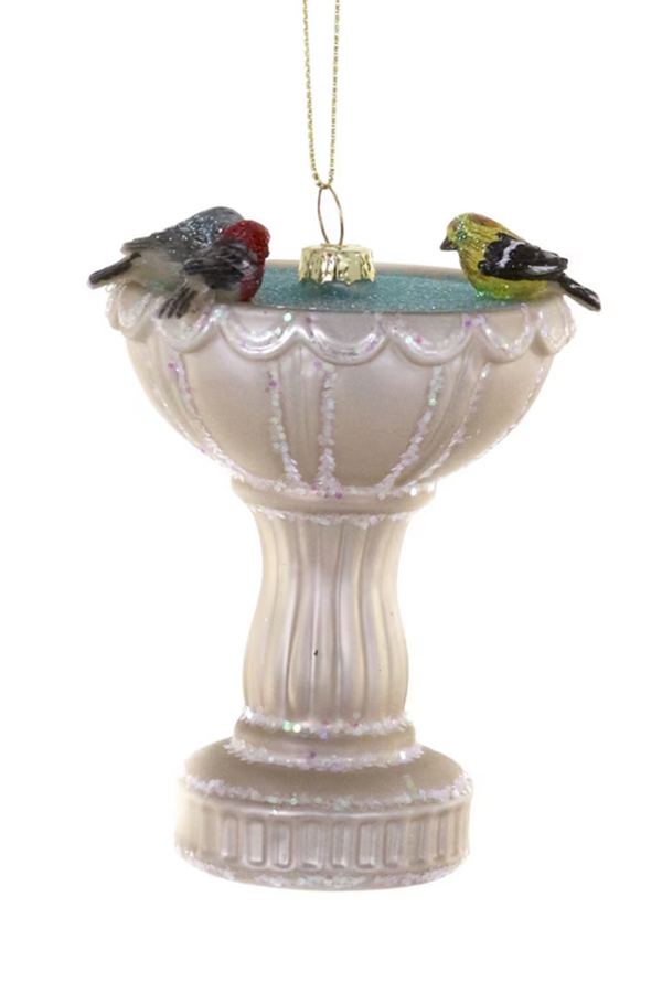 Glass Ornament - Bird Bath Friends