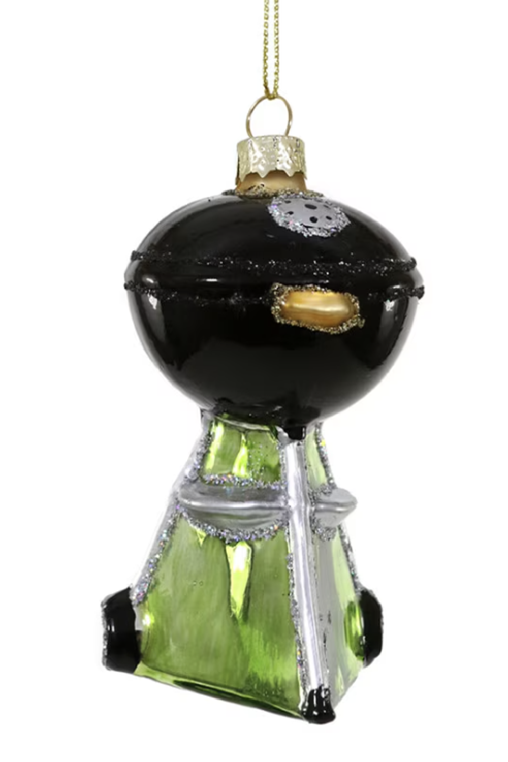 Glass Ornament - Backyard Grill Black