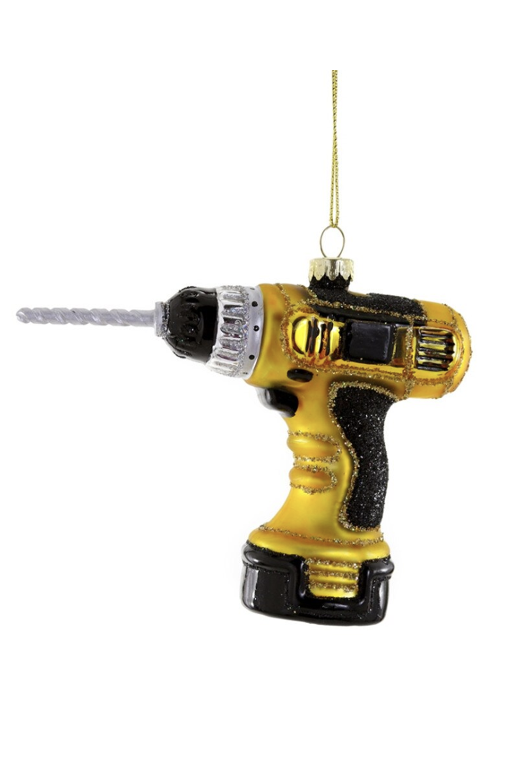 Glass Ornament - Cordless Drill Yellow