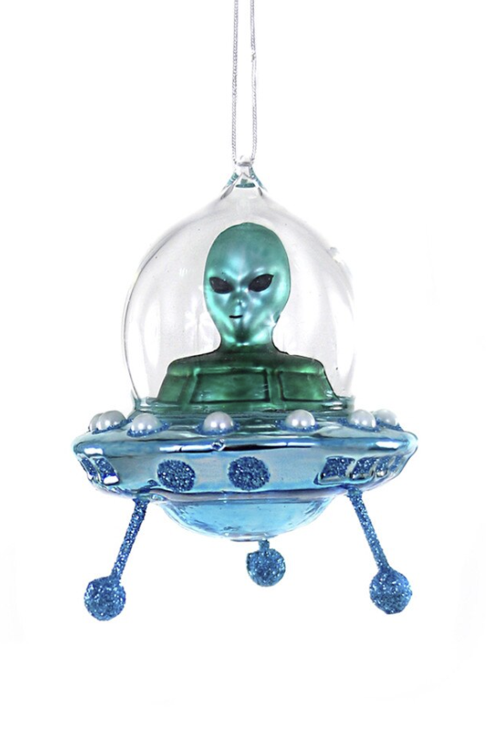 Glass Ornament - Flying UFO