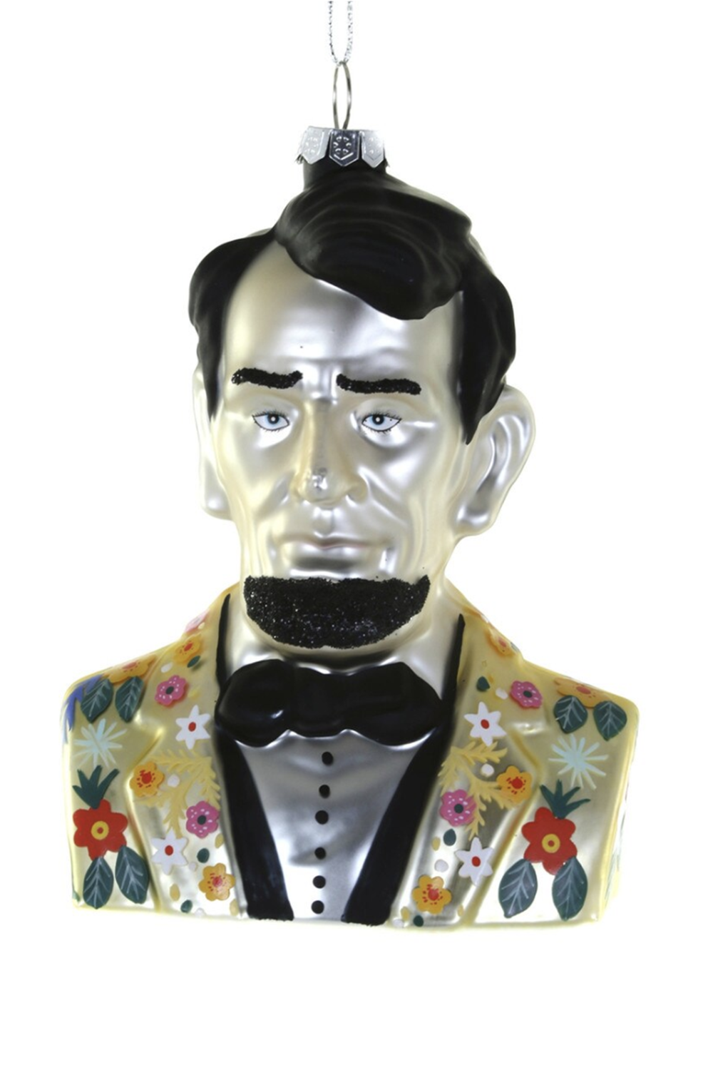 Glass Ornament - Hipster Abraham Lincoln