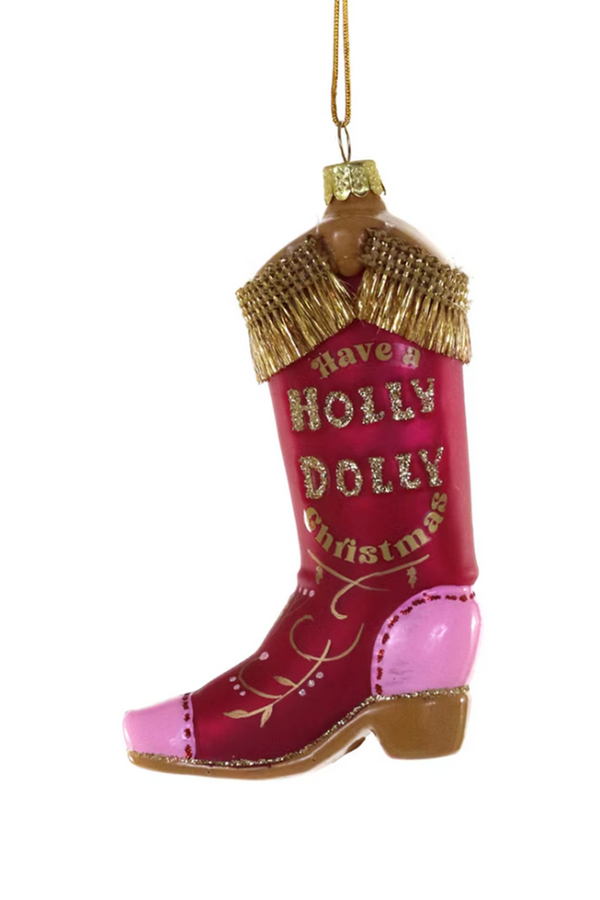 Glass Ornament - Holly Dolly Boot