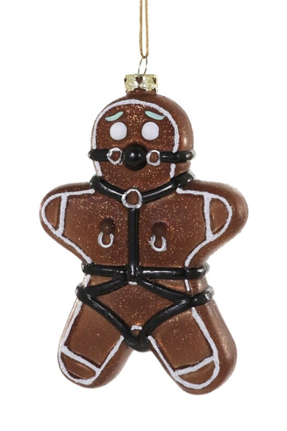 Glass Ornament - Naughty Gingerbread Man