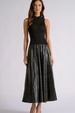EL Maxi Faux Leather + Mock Neck Sleeveless Dress - Black