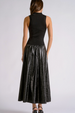EL Maxi Faux Leather + Mock Neck Sleeveless Dress - Black