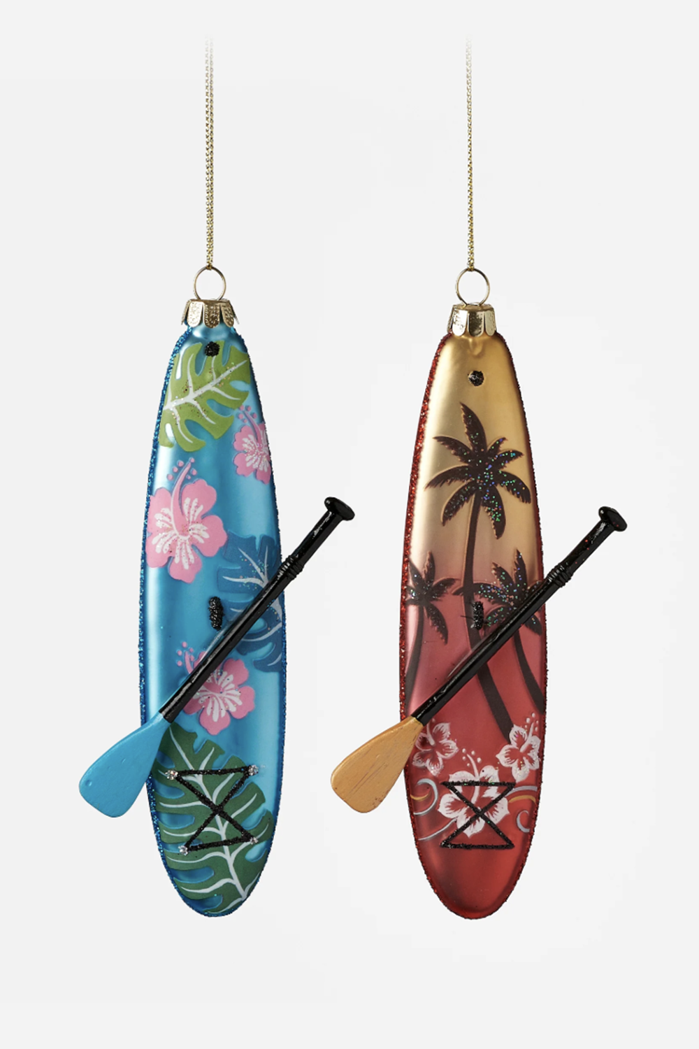 Glass Ornament - Cute Paddleboard