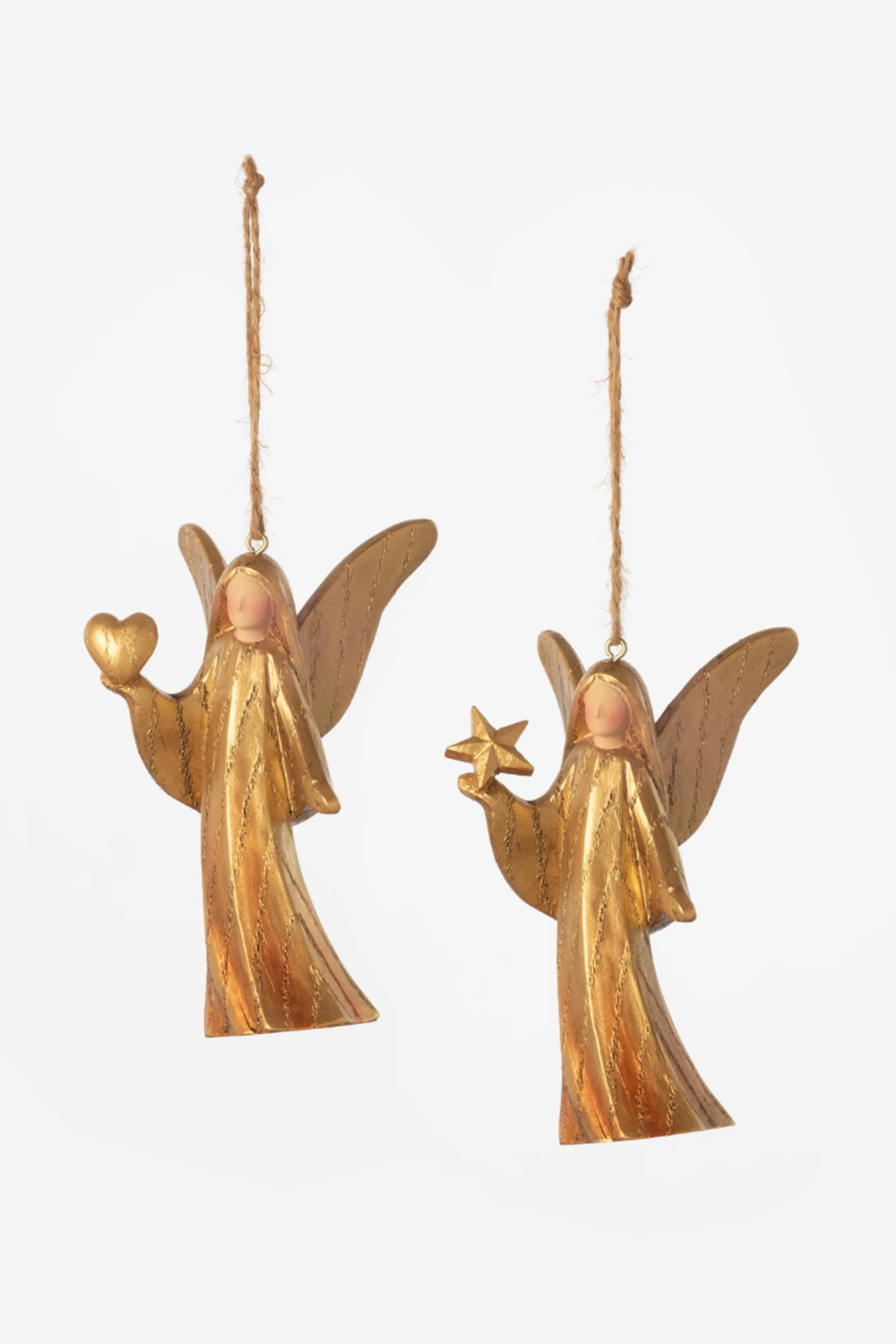 Wooden Ornament - Gold Angel