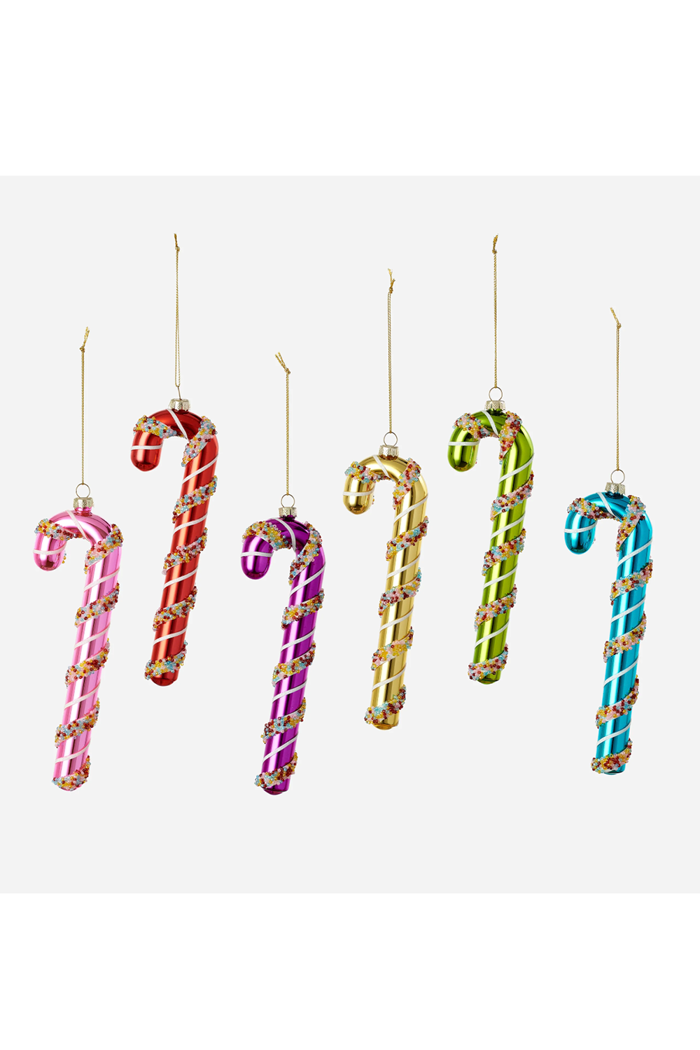 Glass Ornament - Colorful Candy Cane