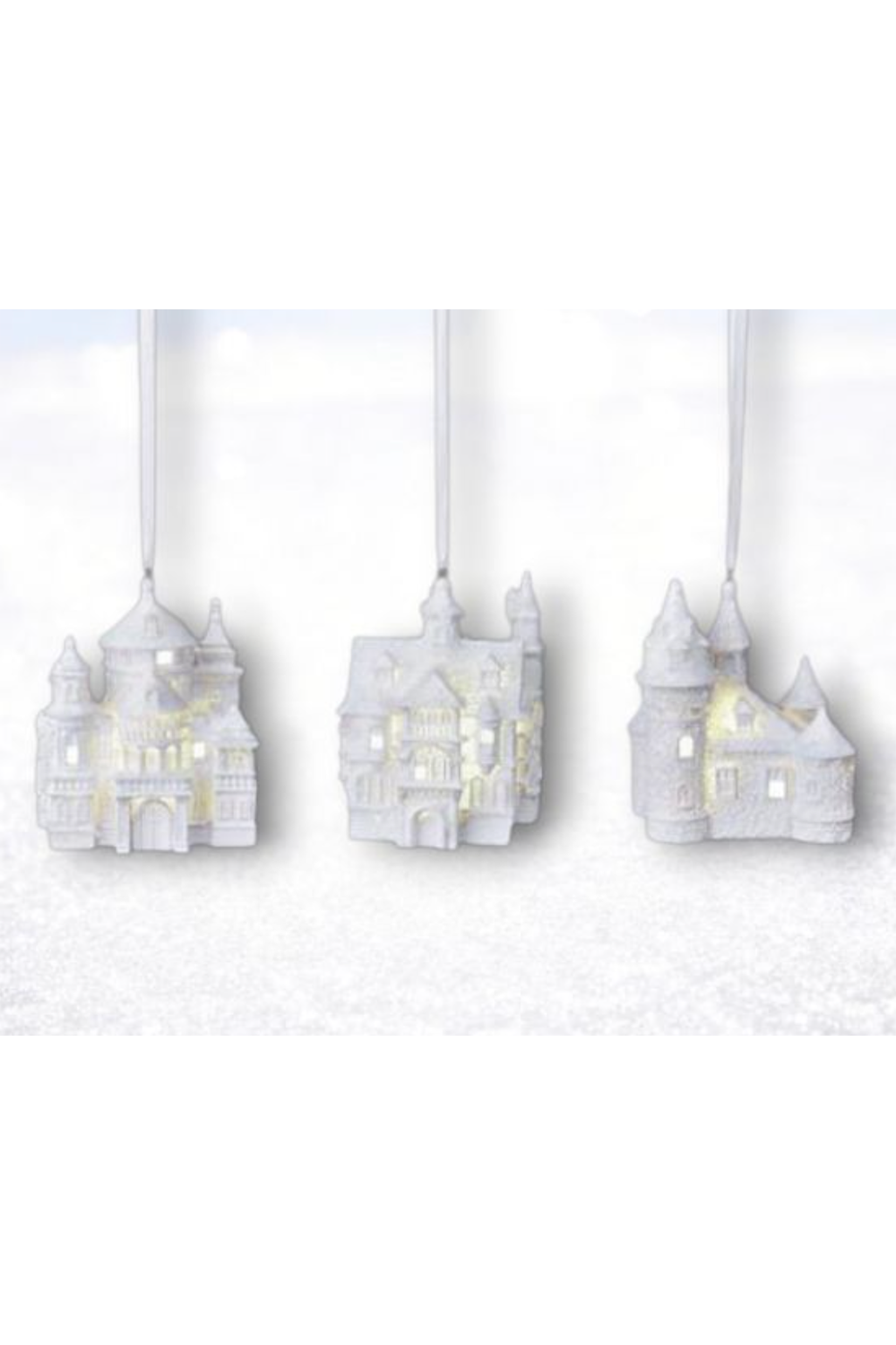 Funky Ornament - LED White Sandcastle