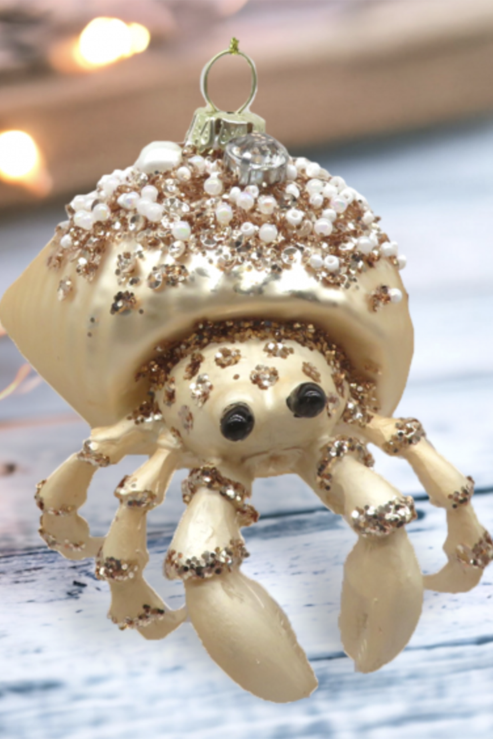 Glass Ornament - The Gold Hermit Crab