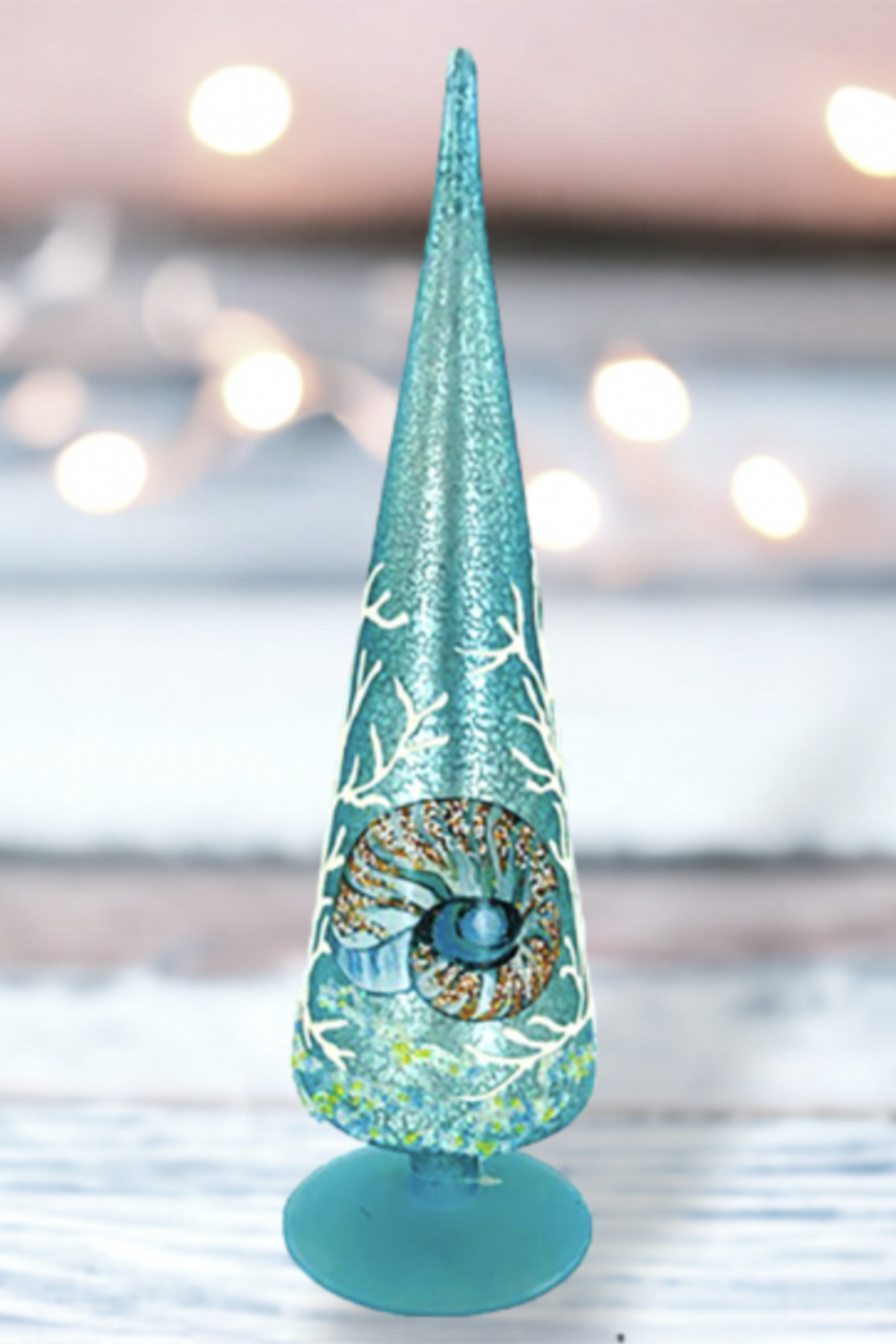 Glass Tree with Shell Decor