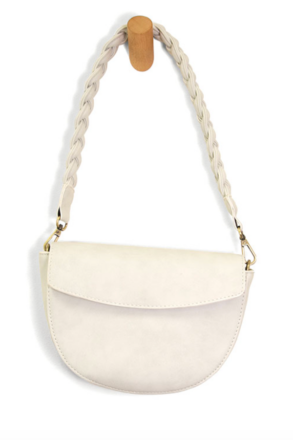 Joy Luna Crescent Crossbody - White