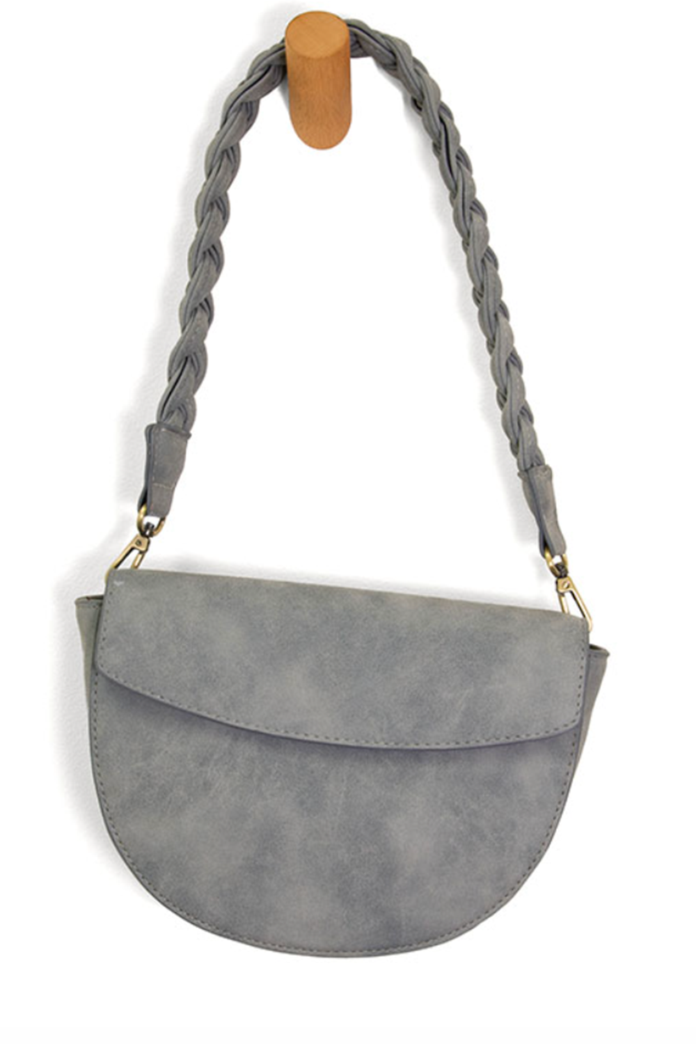 Joy Luna Crescent Crossbody - Light Grey