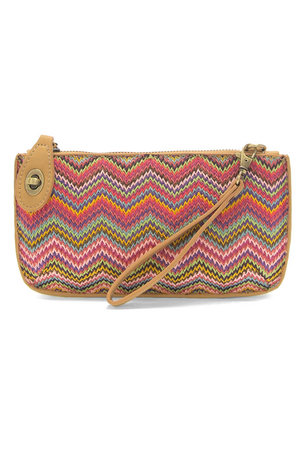 Joy Mini Crossbody Wristlet Clutch - Straw Pink Multi