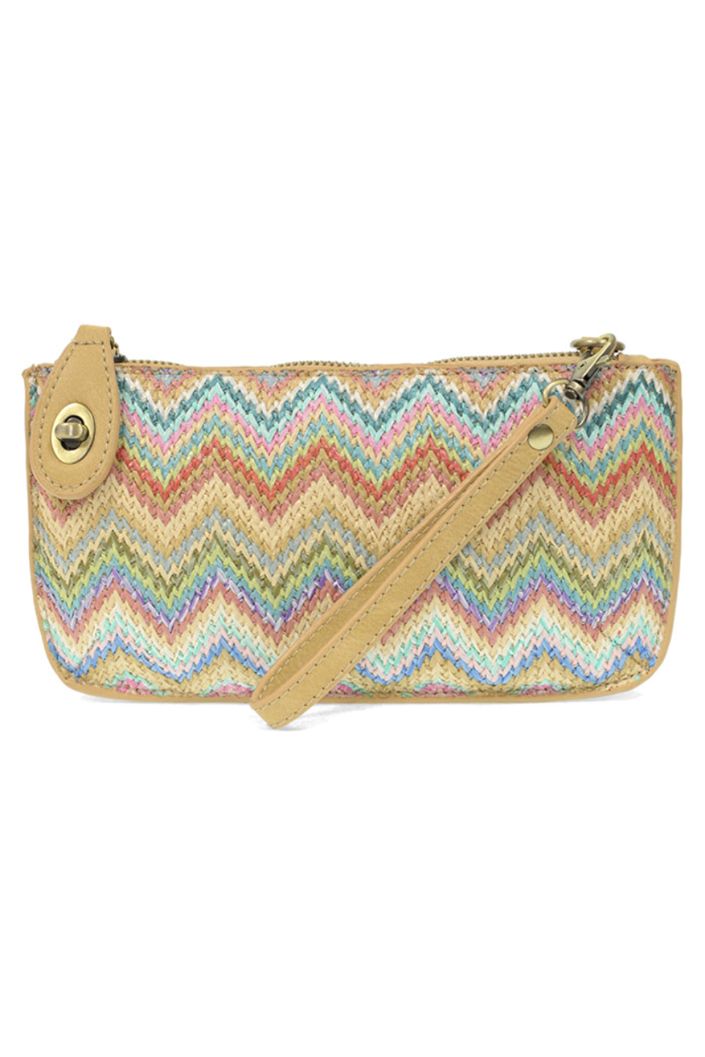 Joy Mini Crossbody Wristlet Clutch - Straw Pastel Multi