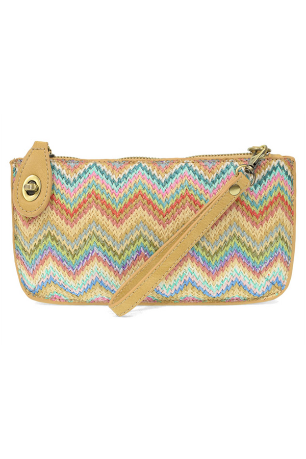 Joy Mini Crossbody Wristlet Clutch - Straw Pastel Multi