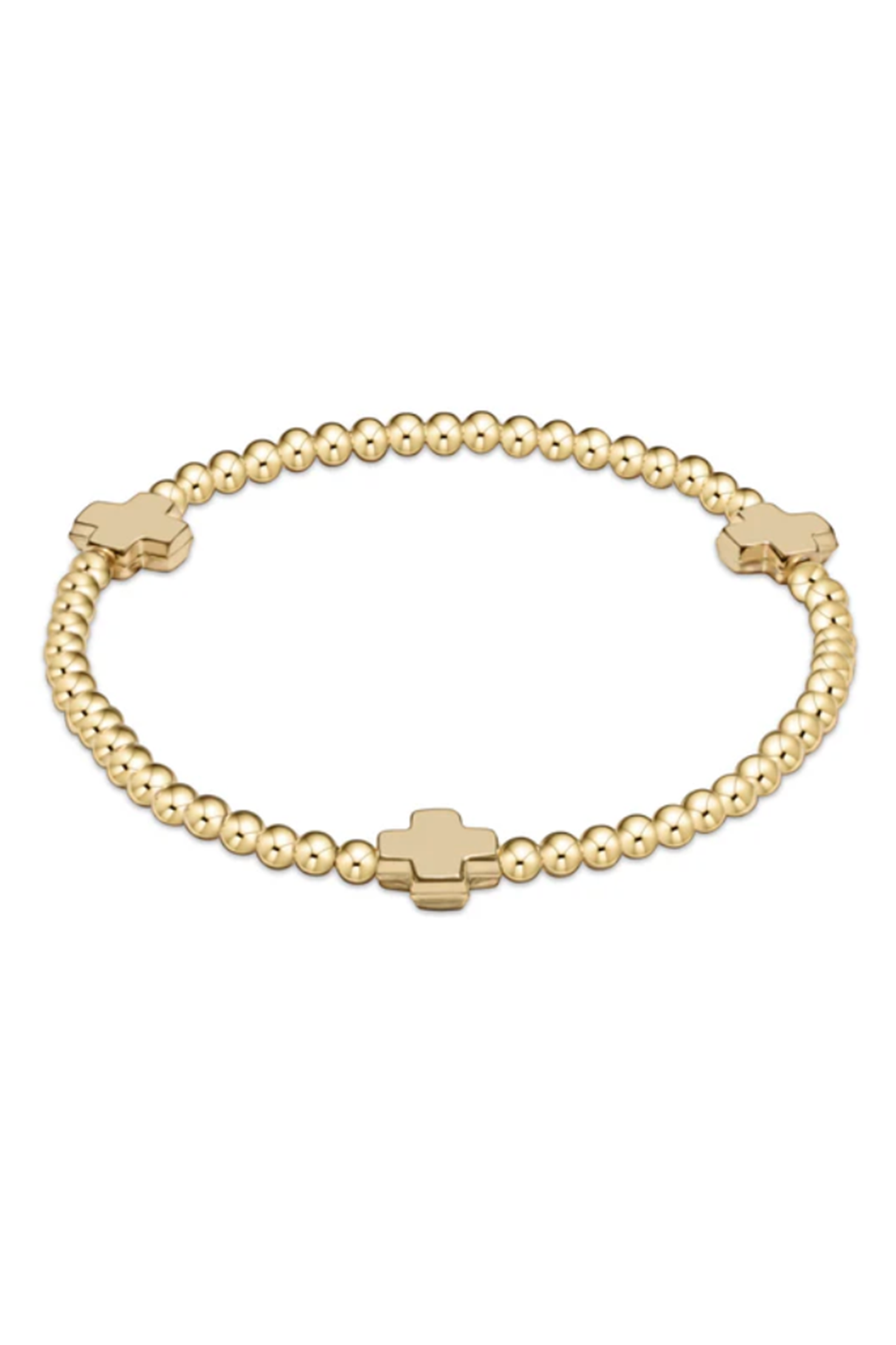 EN Gold Signature Cross Pattern Bracelet 3mm - GOLD